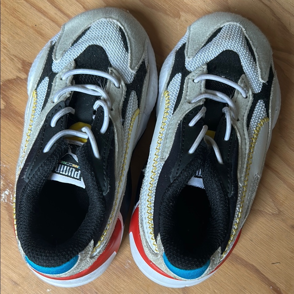 Puma Kids Sneakers - Black, White, Yellow 9C